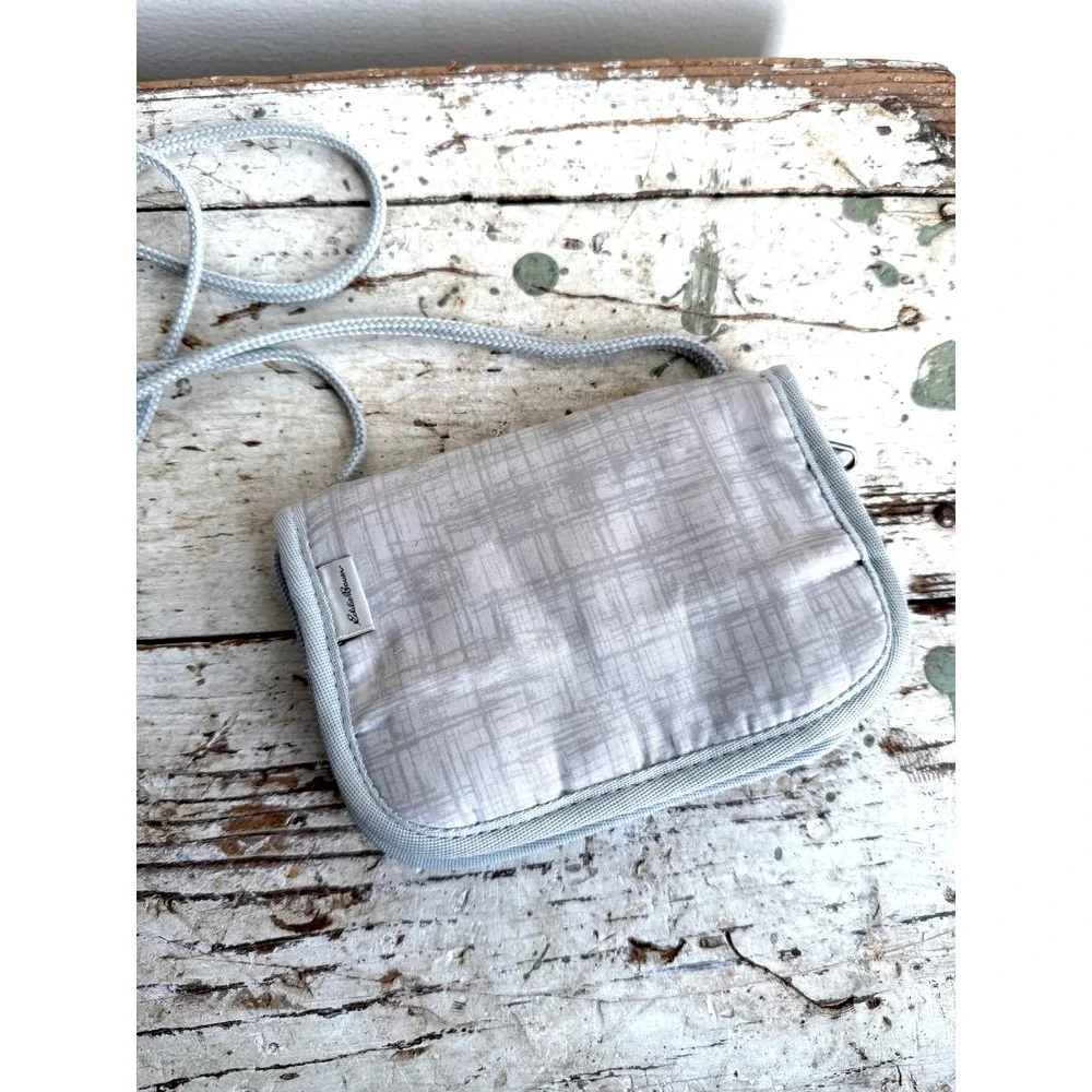 Eddie Bauer Grey Travel Neck Wallet and Pink Butterfly Sleep Mask‎ Set